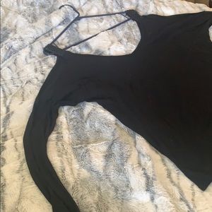 Black Open shoulder long sleeve top